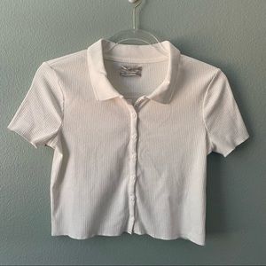 UO Cropped Button Up